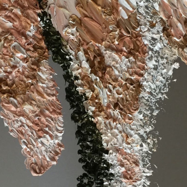 Peinture à l'huile et cire sur acier poli miroir signée Daniela Busarello