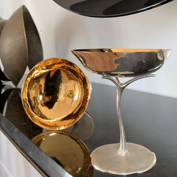 Coupe à Champagne en argent et vermeil signée Roland Daraspe, orfèvre et Maître d’Art à Bordeaux