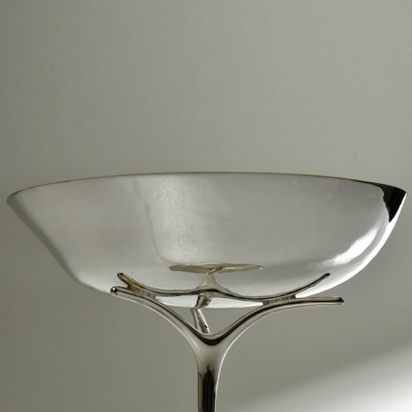 Champagne glass in silver and vermeil signed Roland Daraspe, goldsmith and Master of Art in Bordeaux