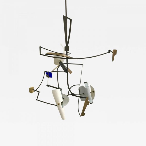 Sculptural suspension in bronze, plaster, silver, glass and gold, signed Gareth Devonald Smith, sculptor and designer of light installations