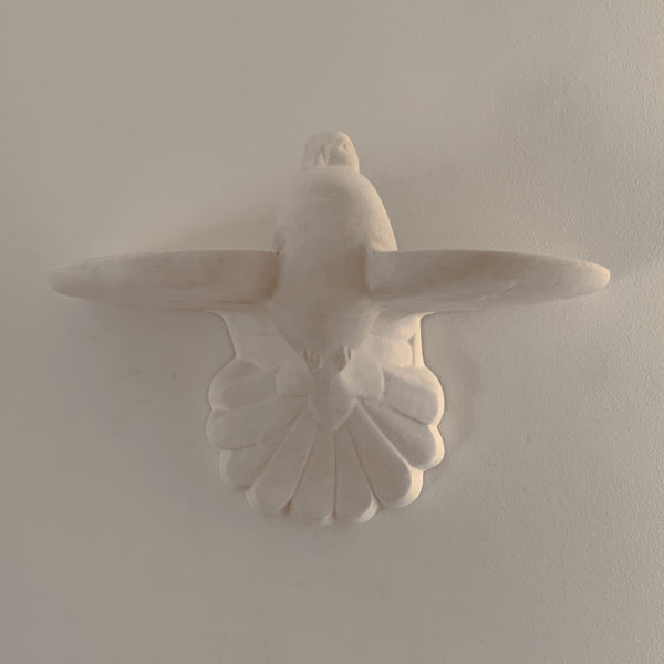 Luminous wall lamp in plaster on the theme of the dove signed OAK Studio