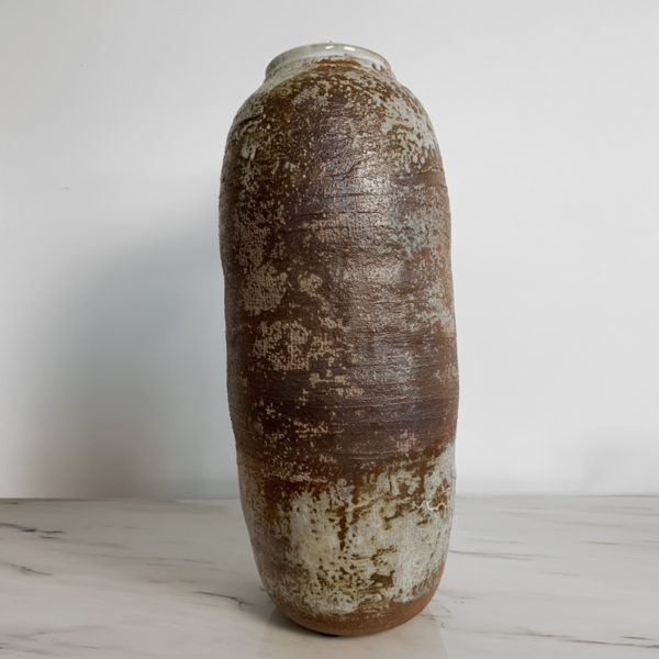 Large enamelled red stoneware vase fired in a Japanese wood oven, signed Pierre Casenove