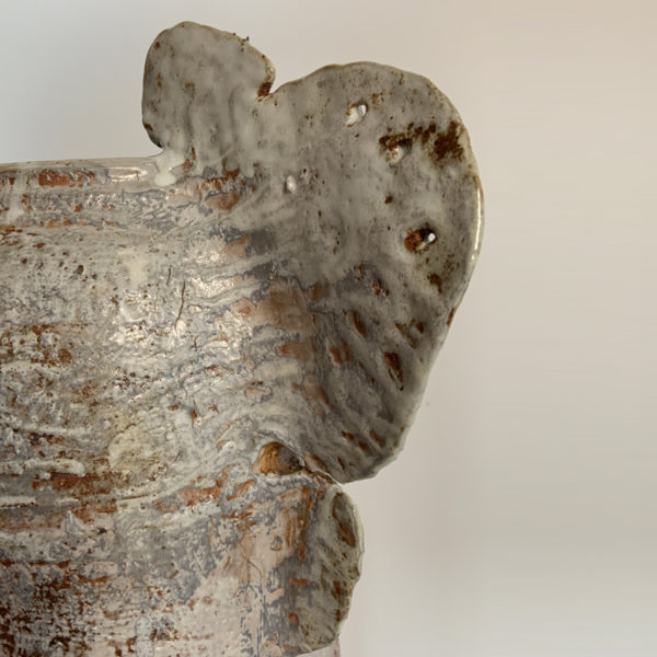 Large enamelled red stoneware vase fired in a Japanese wood oven, signed Pierre Casenove