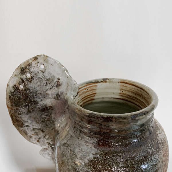 Large enamelled red stoneware vase fired in a Japanese wood oven, signed Pierre Casenove