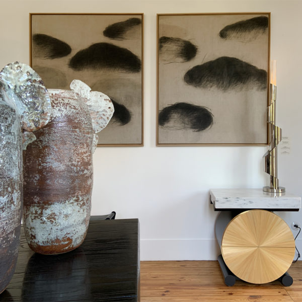 Large enamelled red stoneware vase fired in a Japanese wood oven, signed Pierre Casenove