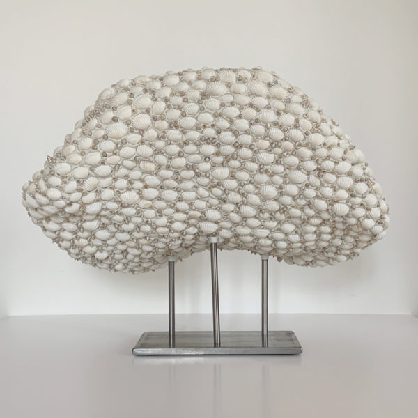 Contemporary and poetic sculpture in shell signed Sophie Brillouet