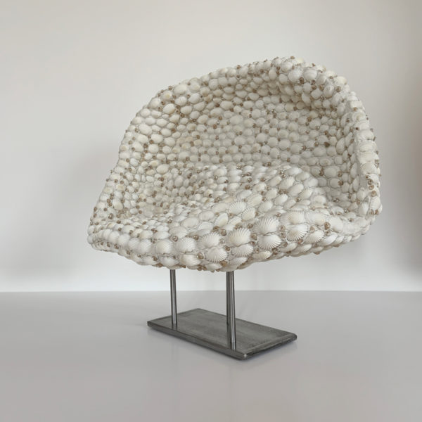 Contemporary and poetic sculpture in shell signed Sophie Brillouet