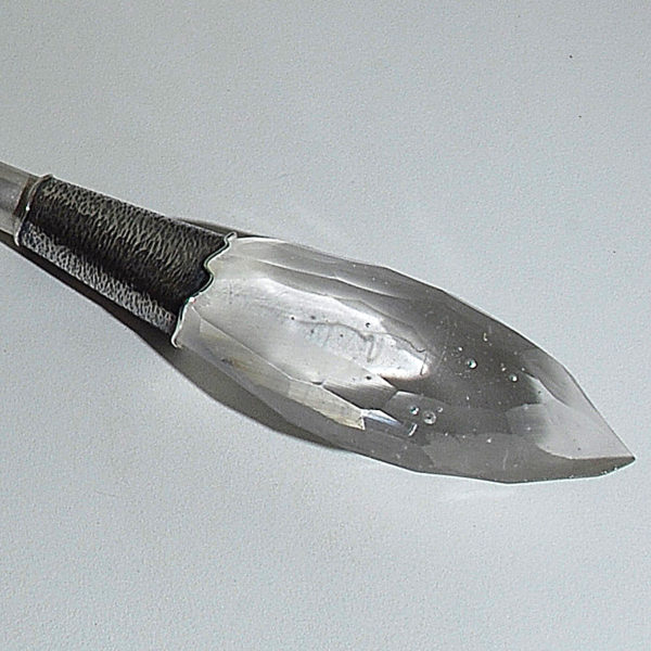Decorative lance in solid silver signed Roland Daraspe and its crystal cut by Jean Pierre Bacquère