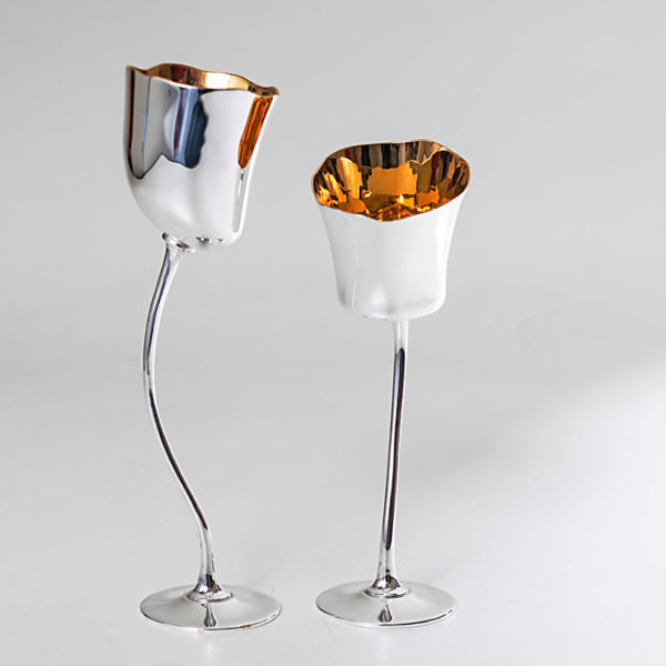 Chalice with silver and vermeil liqueur signed Roland Daraspe, goldsmith and Master of Art in Bordeaux
