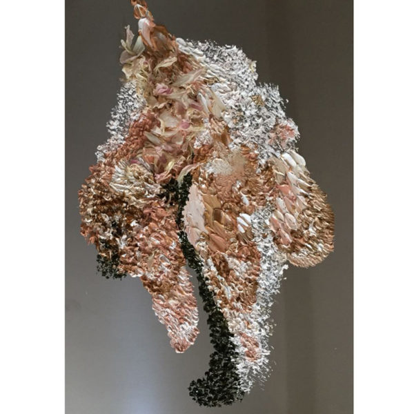 Peinture à l'huile et cire sur acier poli miroir signée Daniela Busarello