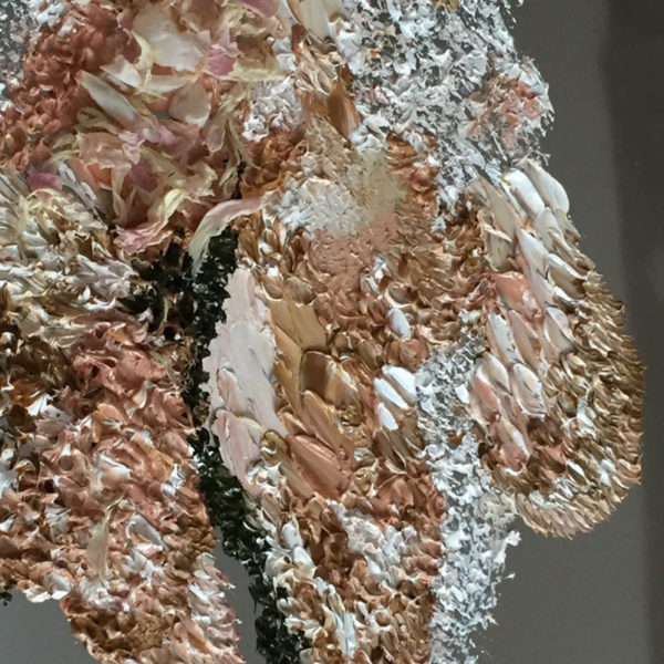 Peinture à l'huile et cire sur acier poli miroir signée Daniela Busarello