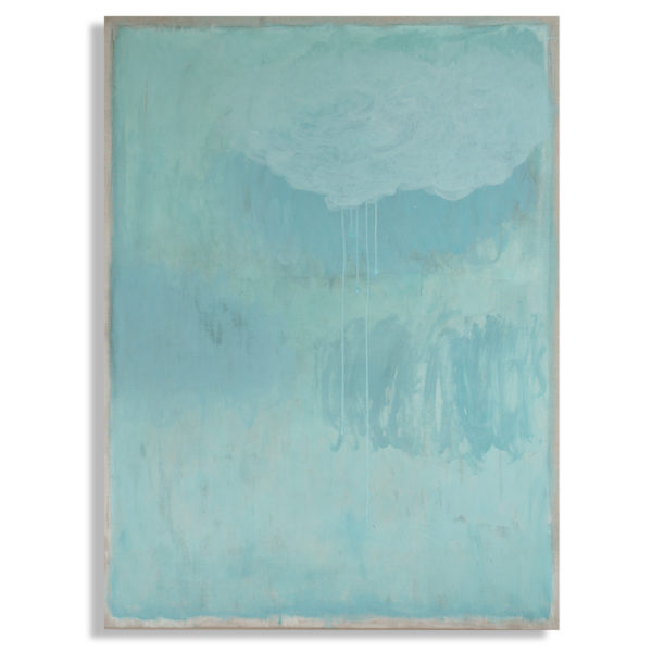 Painting of clouds in acrylic and clay on linen canvas. signed Beatrice Pontacq, painter in Bordeaux