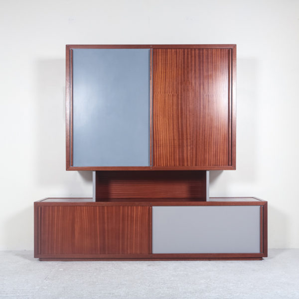 Vintage cabinet of the 60s in mahogany and lacquer signed André Sornay
