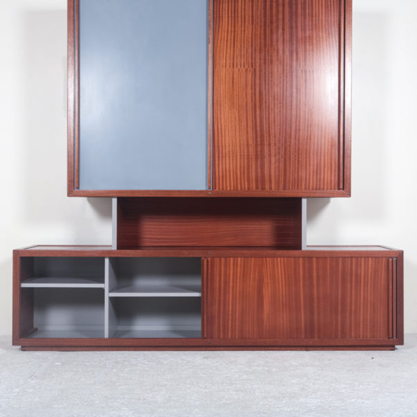 Vintage cabinet of the 60s in mahogany and lacquer signed André Sornay