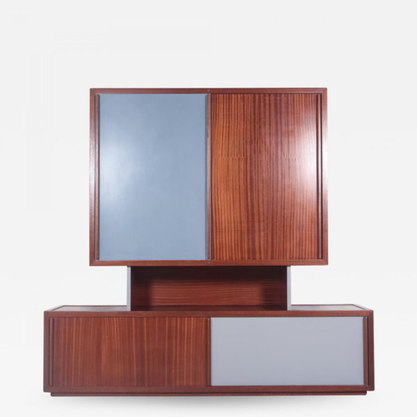 Vintage cabinet of the 60s in mahogany and lacquer signed André Sornay