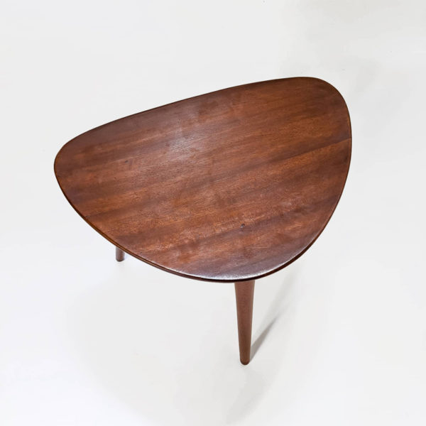 Tabouret vintage des années 50 en acajou massif signé Pierre Cruège