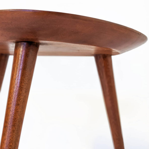 Tabouret vintage des années 50 en acajou massif signé Pierre Cruège