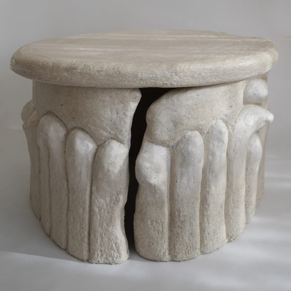 Original stucco coffee table. One-time piece by Bella Hunt and SDC