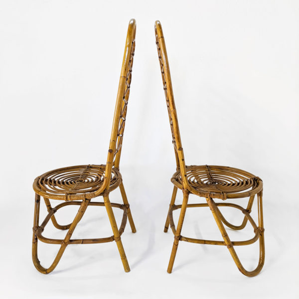 Chaises vintage en bambou éditées par Bonacina dans les années 1960