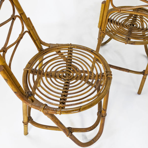 Chaises vintage en bambou éditées par Bonacina dans les années 1960