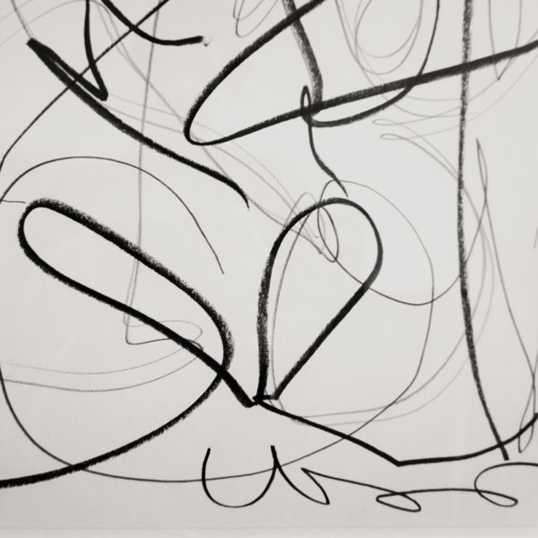 Abstract drawing with lead pencil on paper, signed Daniel Firman