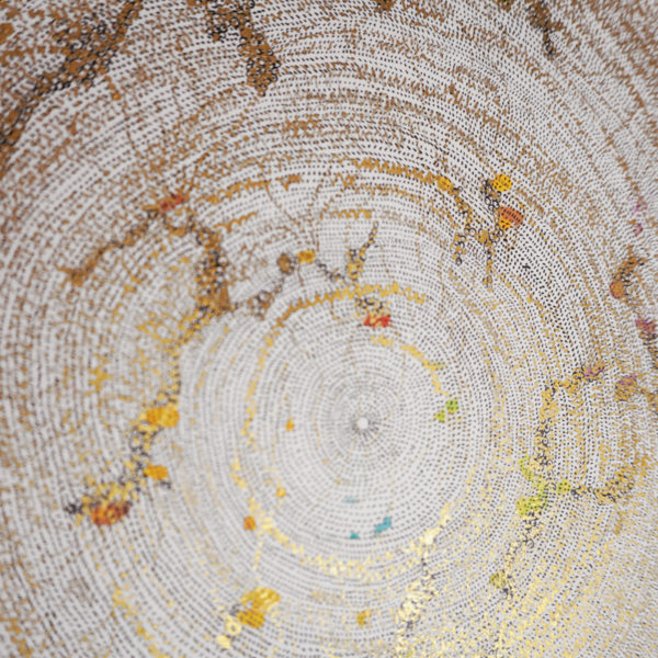 Abstract drawing in ink and felt on paper signed Marie-Pierre Biau