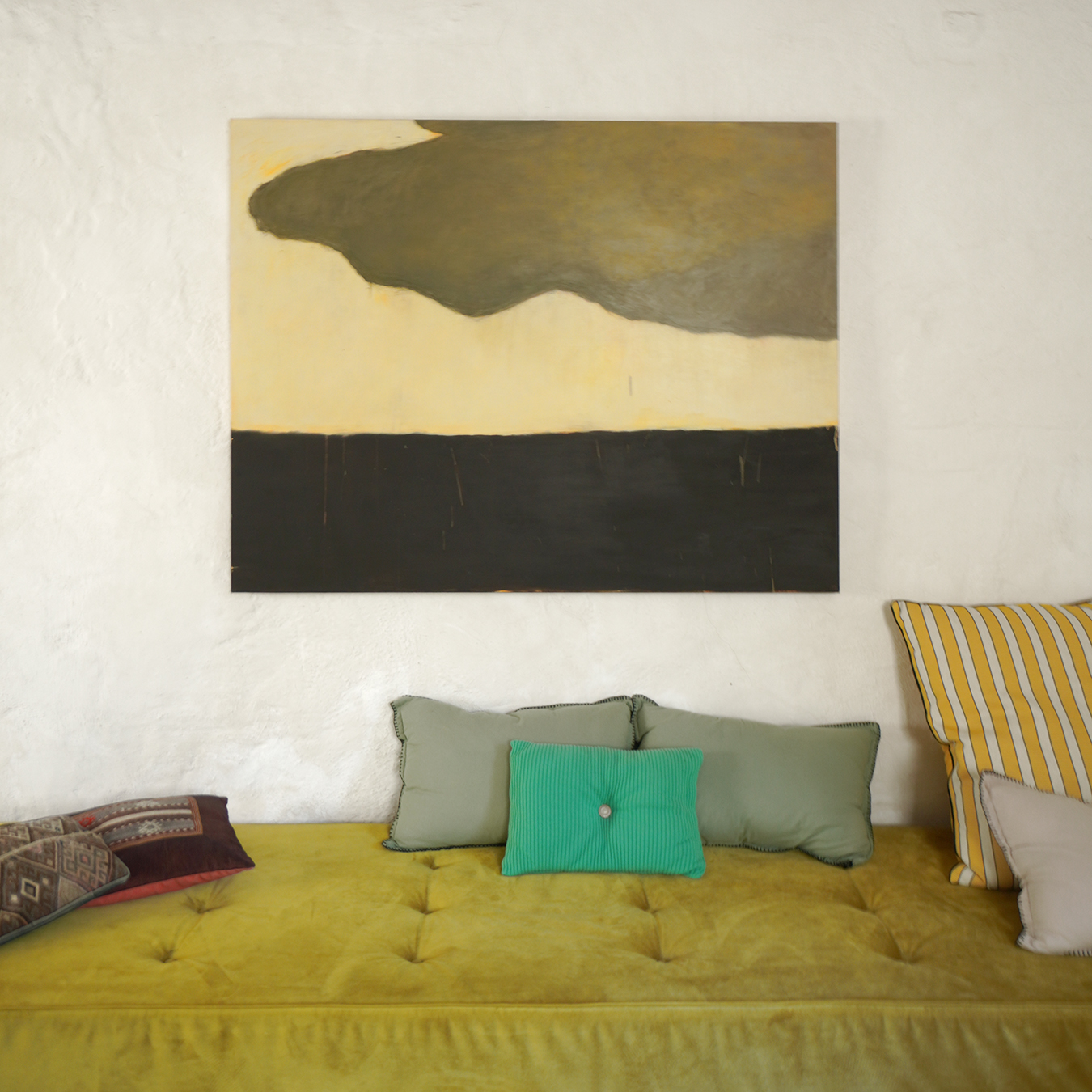 GRAND NUAGE OCRE VERT SUR HORIZON NOIR – Image 7