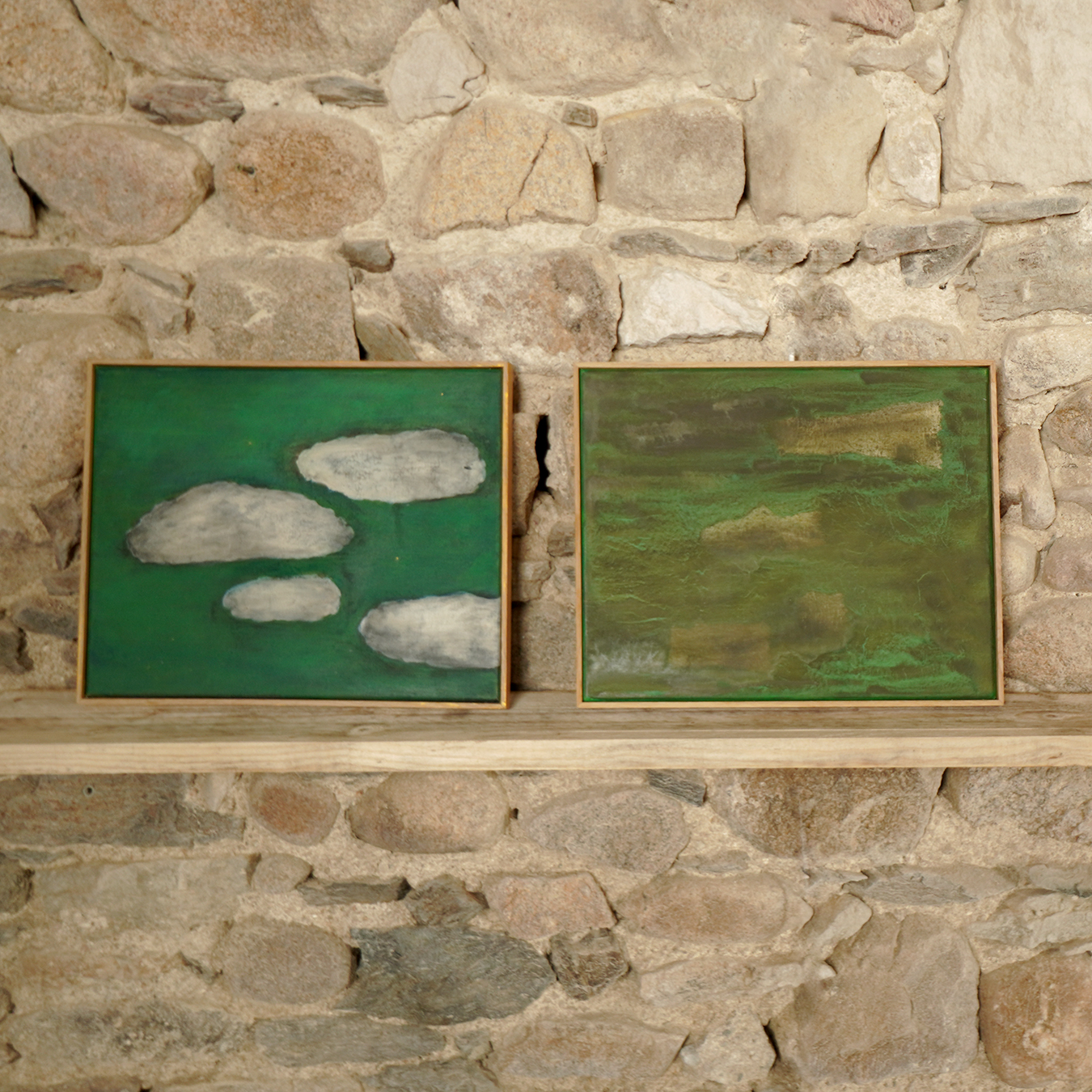 SMALL GREY CLOUDS ON GREEN BACKGROUND - Image 2
