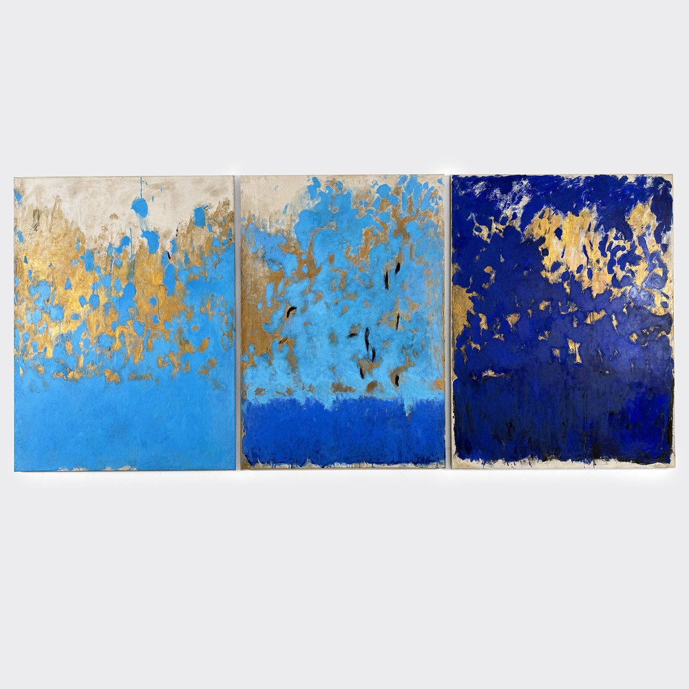 BLUE AND GOLD TRIPTYCH