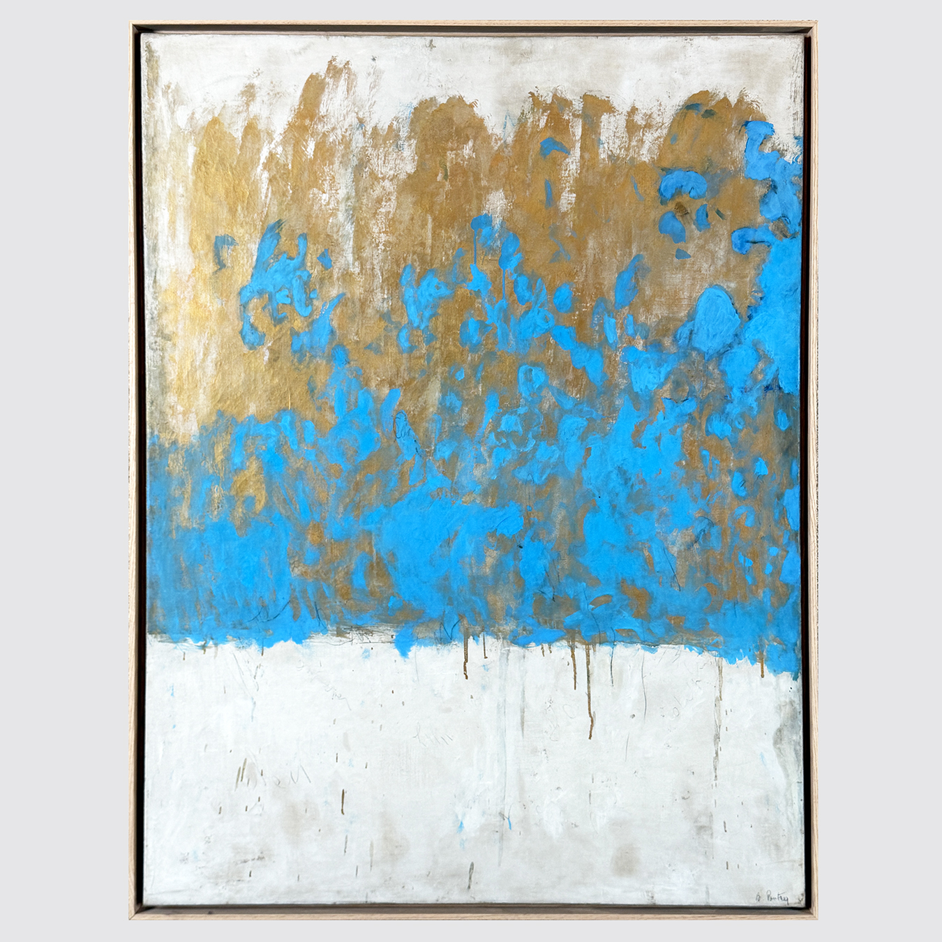 BLUE CLOUD ON GOLD BACKGROUND