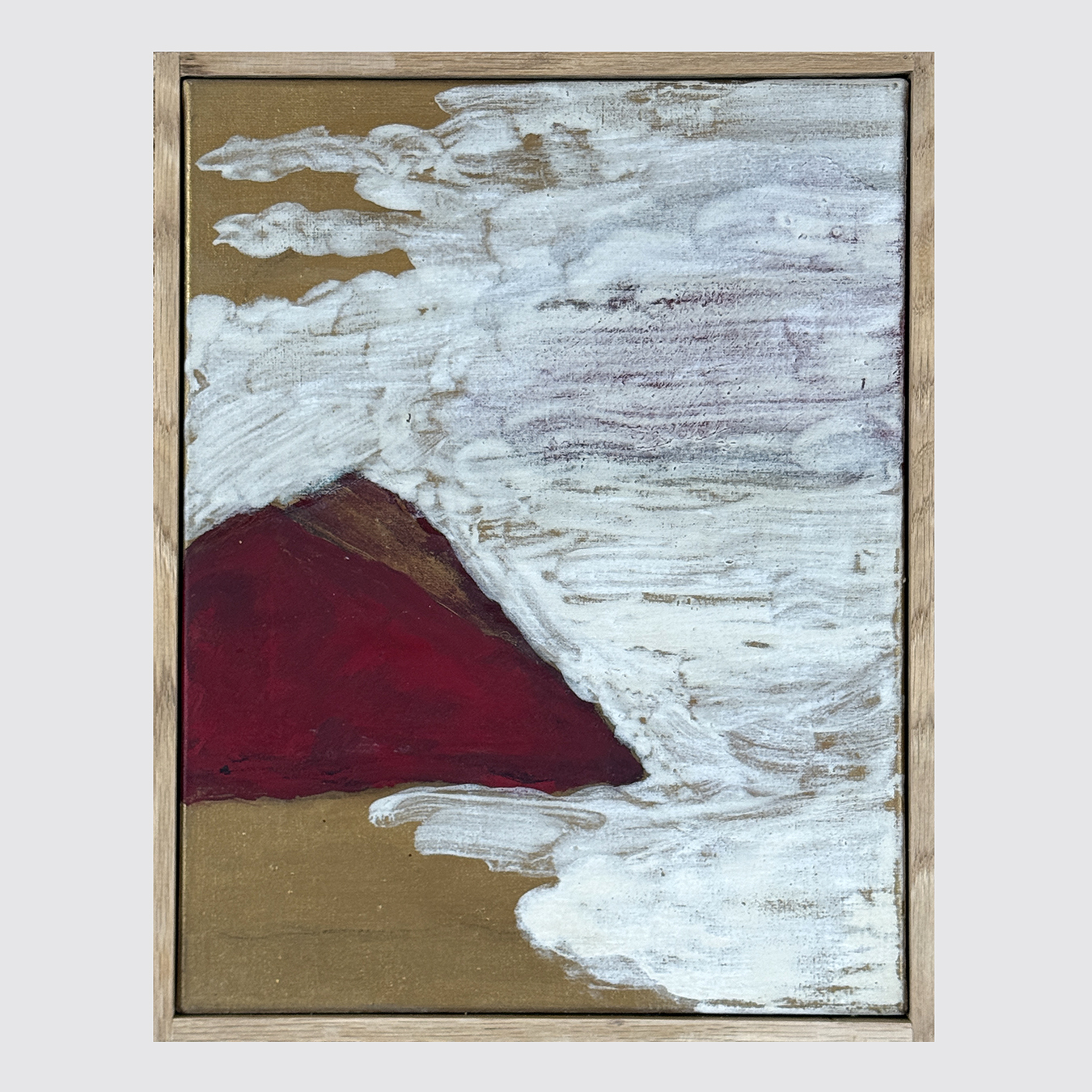 RED MOUNTAIN ON WHITE AND GOLD BACKGROUND