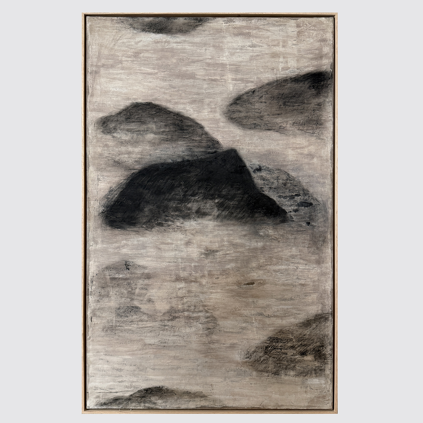 MOUNTAINS AND CLOUDS ON LINEN I
