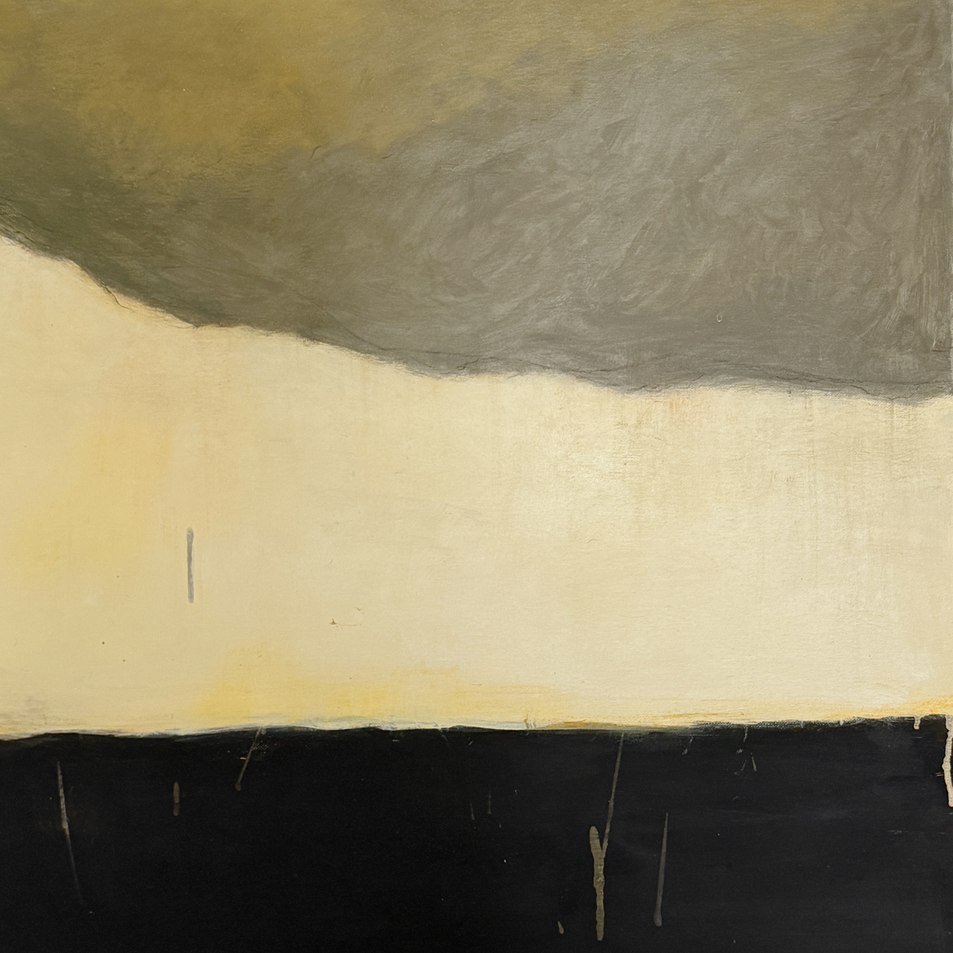 GRAND NUAGE OCRE VERT SUR HORIZON NOIR – Image 3