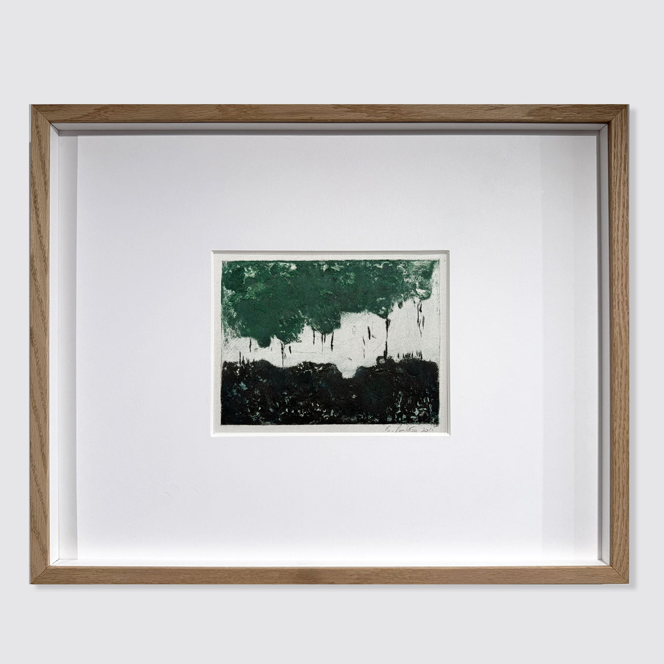 ESTAMPE NUEE VERTE SUR HORIZON NOIR III