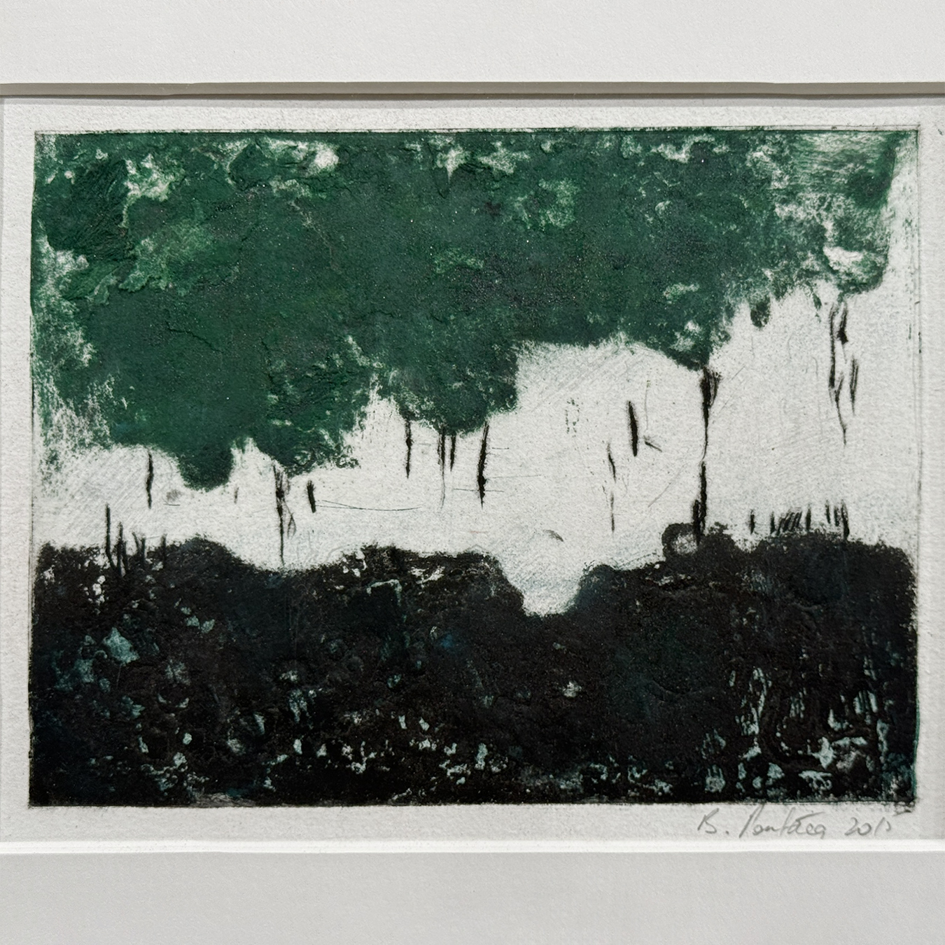 ESTAMPE NUEE VERTE SUR HORIZON NOIR III – Image 2
