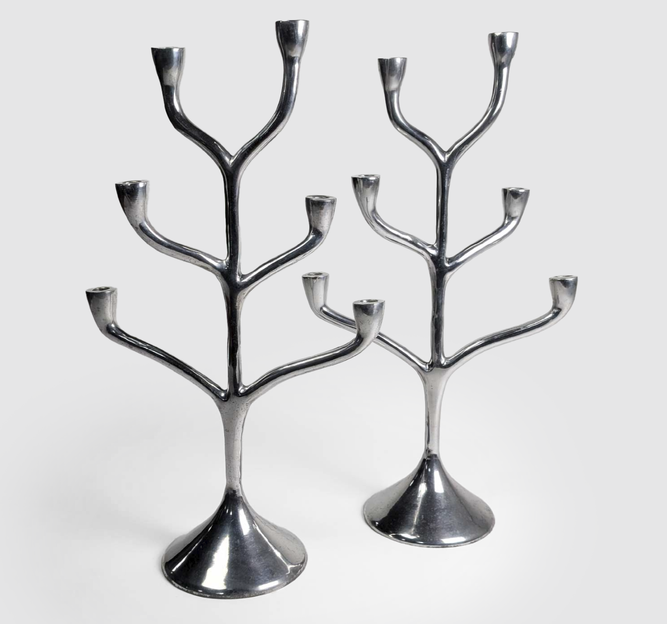 PAIRE DE CANDELABRES A 6 BOUGIES (1970)